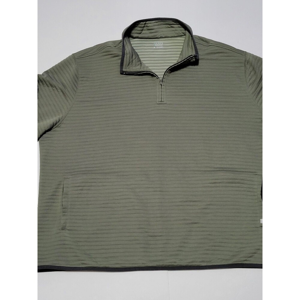 (#C) OCEAN & COAST Big/ Tall Men 3X Green Quarter Zip Sweater Fleece Pullover